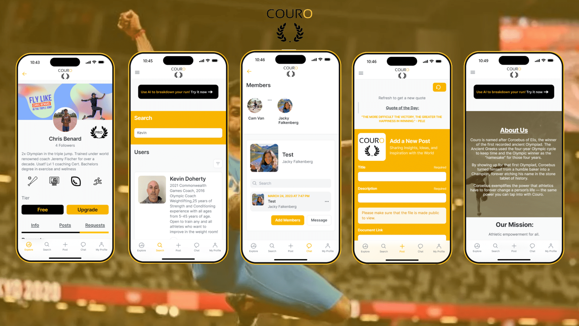 Couro — Original Couro application screens